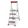 SGP04 Faraone Sgabello Professionale in Alluminio 4 Gradini con Vaschetta Portaoggetti – Portata 150 Kg EN 14183