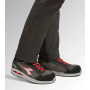 Scarpe Antinfortunistiche Diadora Utility Run A.Box Low S3S FO SR ESD Grigio Asfalto Argento Rosso con Puntale Alluminio