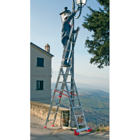ST300/3N Faraone Scala Professionale Multiuso 3 Elementi in Alluminio 9+10+10 Gradini – Scala Trasformabile EN 131