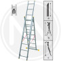 SCALA TRASFORMABILE PROFESSIONALE TRIPLA ALLUMINIO MAURER, VARIE MISURE
