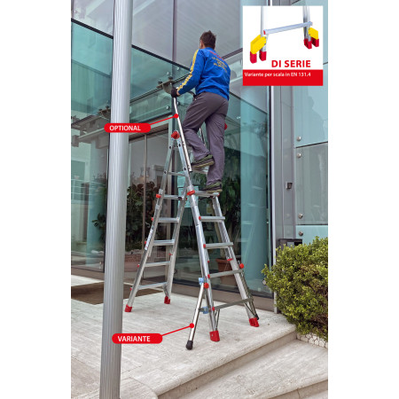 FARAONE Scala Telescopica Professionale in Alluminio SUPER TELES.T6S – 12+12 Gradini