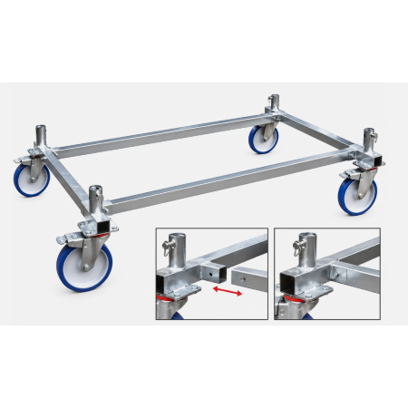 Base Rigida Scomponibile con Ruote Ø 200 mm per Trabattello EXPORT ed EXPORT HD – Montaggio Rapido EN 1004