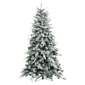 Albero di Natale Innevato Alaska H 180 cm Base 124 cm 1366 Rami Sistema ad Ombrello Polipropilene e PVC