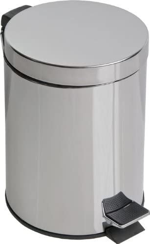 CESTINO RIFIUTI da BAGNO in Acciaio CROMATO 12 Litri 25X40H cm MAURER Mod. AQUA