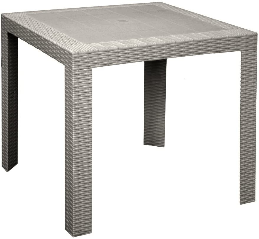 ARETA ARE067 Tavolo, Modello Saturno, Tortora, 80 x 80 x 72 cm