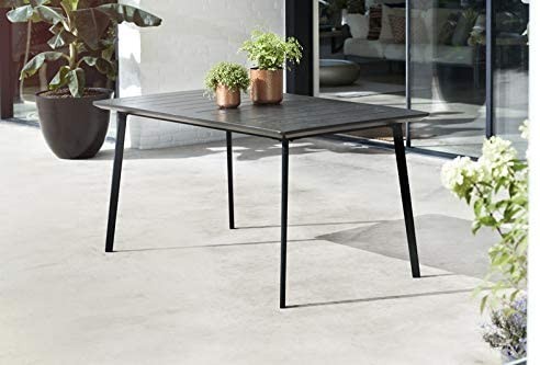 VDC Tavolo da giardino per esterno resina plastica grafite rettangolare 146 x 87 x 75