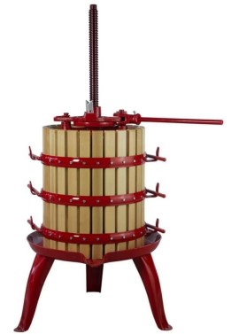 Torchio pressa a cricco 2 velocità per vinaccia uva vino in legno MADE IN ITALY (Ø 60 cm - 212 Litri)