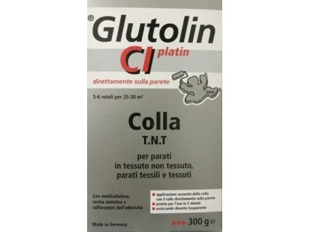 GLUTOLIN C.I. colla per parati tnt, tessili e tessuti. Conf. 300g. Applicazione diretta su pareti.