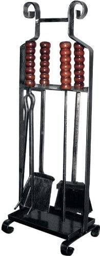 Set Camino 5 Pezzi in Ferro Ferro Battuto con Manico in Legno mod.78