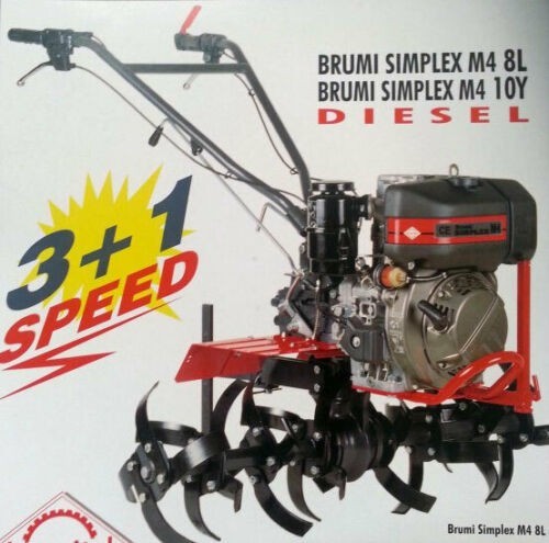 MOTOZAPPA BRUMI SIMPLEX M4 3+1 10 L, LOMBARDINI, 10HP, GASOLIO, 10LD350