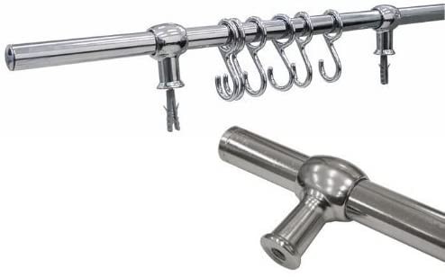 Tubo sottopensile da cucina pesante Cromo Satinato 90 cm con accessori inclusi