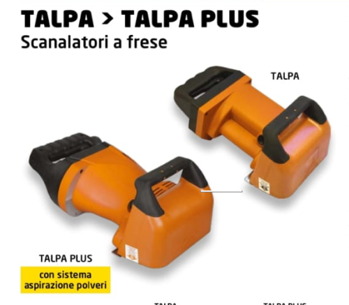 SCANALATORI A FRESE TALPA PLUS , 2800 watt CON ASPIRAZIONE + FRESA OMAGGIO