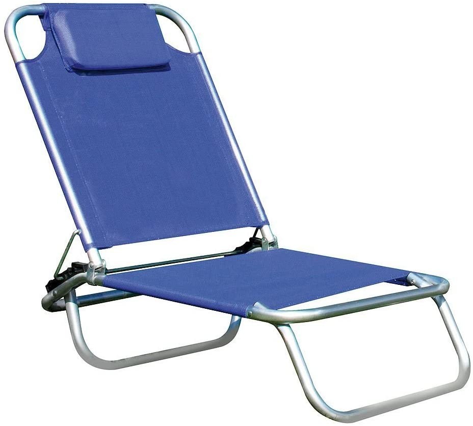 PAPILLON Sdraio in Alluminio con Cuscino e Telo in Textilene Blu