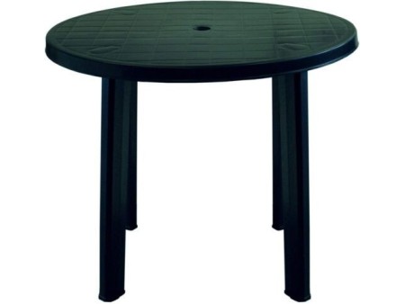 Tavolo da giardino Tondo, diametro 90 cm, altezza 70 cm, in plastica, Verde