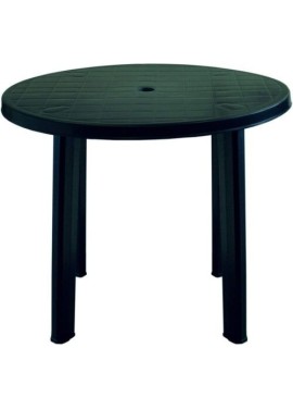 Tavolo da giardino Tondo, diametro 90 cm, altezza 70 cm, in plastica, Verde