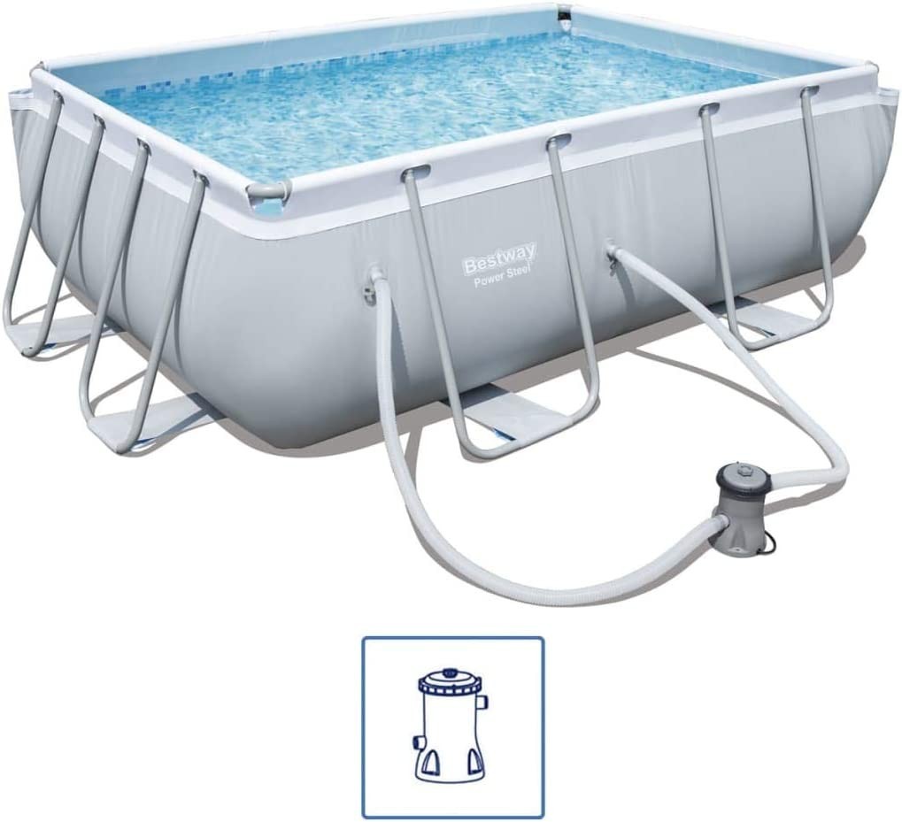 Bestway Best Way Piscina Power Steel Frame Rettangolare Cm. 412X201X122, cap. 8,124