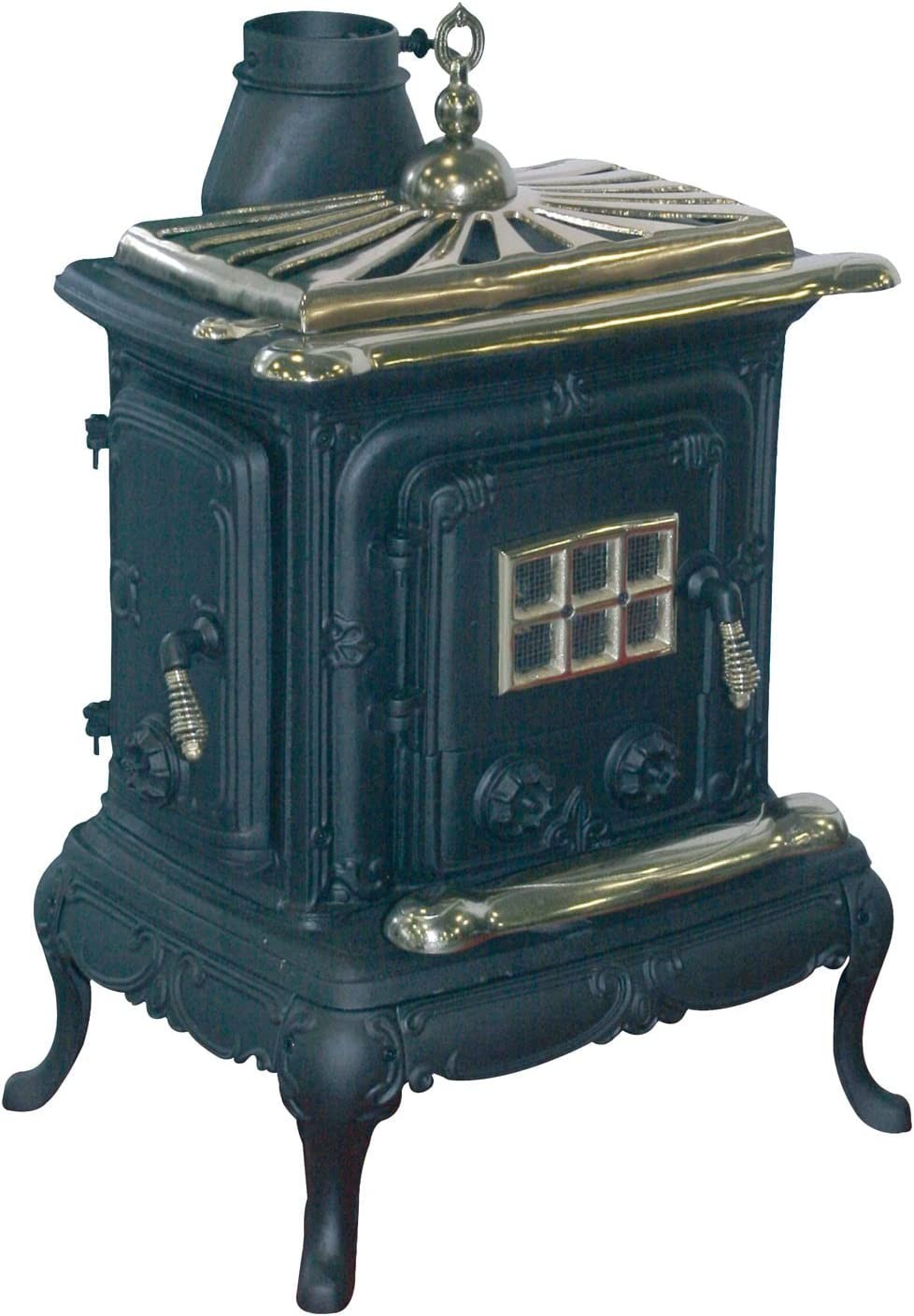 STUFA A LEGNA PARLOR SMALL LUXOR 6 KW INTERAMENTE IN GHISA 57X51X87H