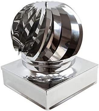 Fumaiolo radiante eolico inox base quadra (270x270mm)