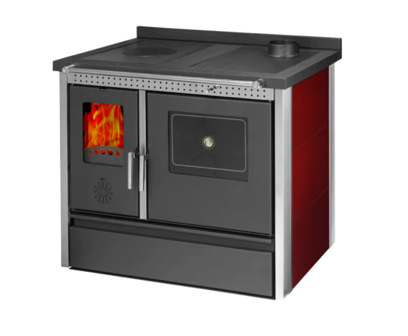 STUFA CUCINA RISCALDAMENTO A LEGNA KLINE ESCLUSIVE INOX 11.19KW VOL RISC 185 m3