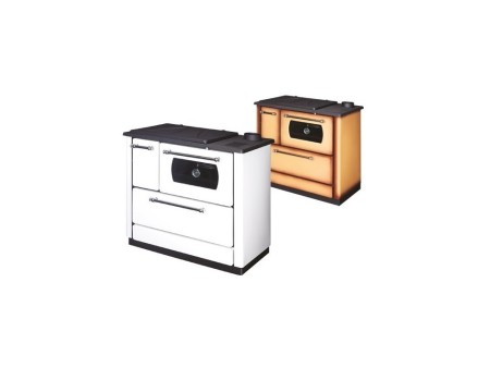 STUFA CUCINA 9.06KW  RISCALDAMENTO A LEGNA KLINE POPULAR COLORE CAPPUCCINO