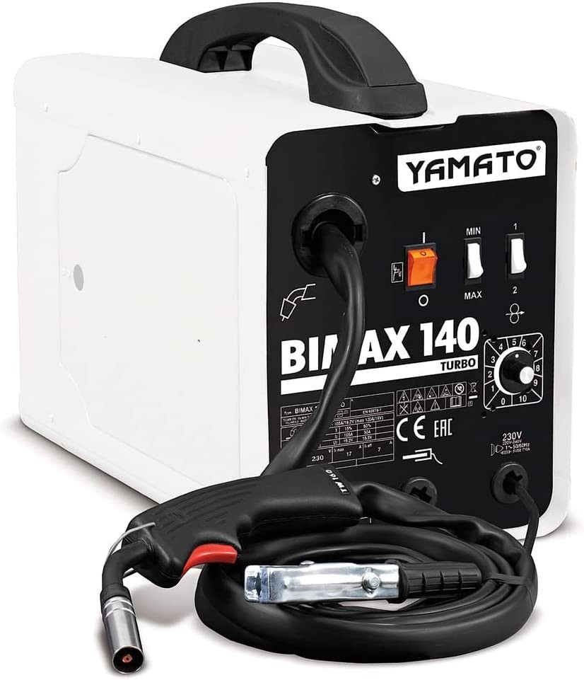 Telwin 821076 Bimax 140 Turbo Saldatrice a Filo Flux e Mig-Mag, 230 V, Bimax 140, Bianco