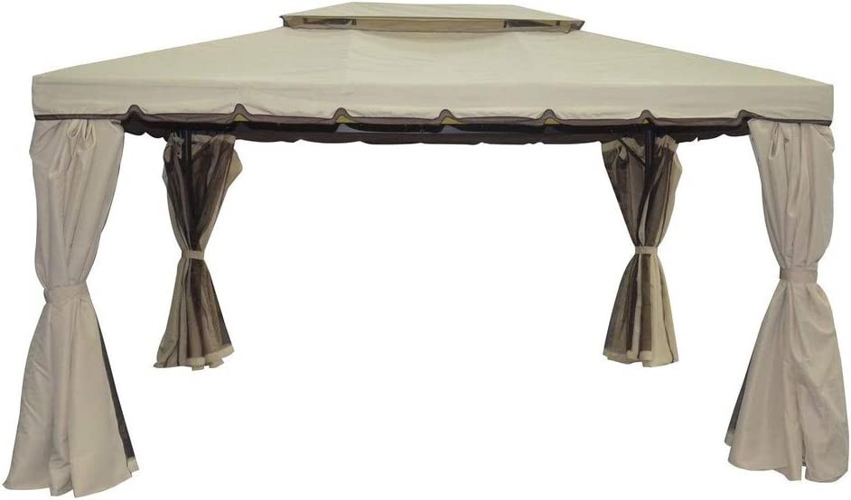 VERDELOOK Roma, Gazebo in alluminio verniciato, 3x3 m, telo in poliestere beige