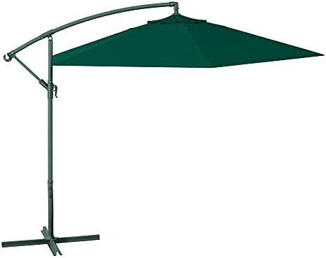 VERDELOOK Ombrellone a Braccio in Poliestere 3x3 m, Verde Scuro, per Giardino arredo Esterni