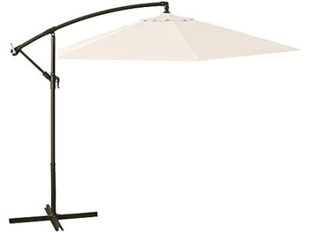 VERDELOOK Ombrellone a Braccio in Poliestere 3x3 m, Ecrù, per Giardino arredo Esterni