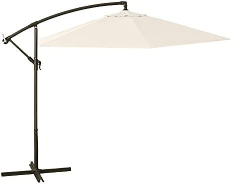 VERDELOOK Ombrellone a Braccio in Poliestere 3x3 m, Ecr�, per Giardino arredo Esterni