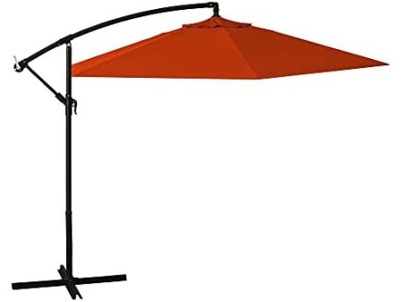 VERDELOOK Ombrellone a braccio in poliestere 3x3 m, arancione, per giardino arredo esterni