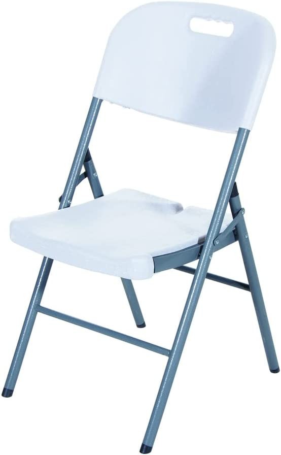 VERDELOOK Sedia Pieghevole in plastica HDPE, 45x50x88 cm, Bianco
