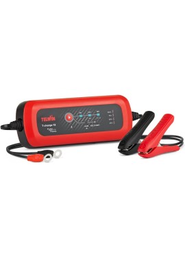Telwin 807567 T-Charge 12 Caricabatterie e Mantenitore Elettronico 6/12V, Rosso