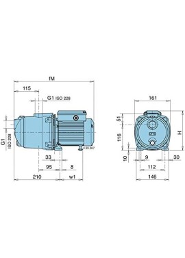 Pompa acqua Calpeda NGLM4110 0,75 kW ghisa fino a 4,5 m3/h monofase 220V