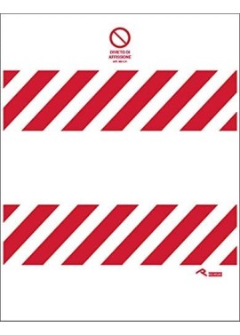 PIXLEMON Cartello polionda cm 180x98 recinplast con Divieto di affissione e Fasce Bianco-Rosse