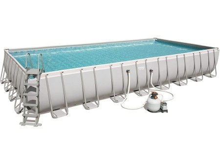 Bestway 56623-2 Piscina Fuori Terra Power Steel Da 956 X 488 X 132 Cm, Bianco