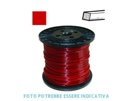 FILO PER DECESPUGLIATORE CORALLO IN NYLON PROFILO QUADRO 4mm 550 METRI 8.3kg