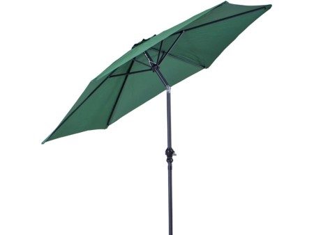 VERDELOOK Ombrellone in Poliestere con manovella, Verde Scuro, per Giardino arredo Esterni
