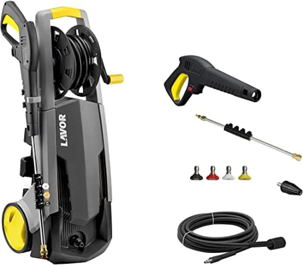 Lavor Idropulitrice PASCAL 20 plus, 140 bar max, Con Motore ad Induzione, 2100 Watt, con Avvolgitubo