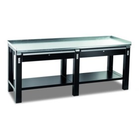 USAG U05060156 - 506 TAC - BANCO DA LAVORO CON PIANO IN ACCIAIO E 2 CASSETTI