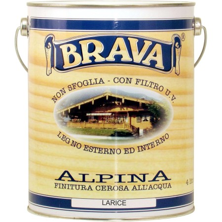 Brava ALL4 Alpina Finitura Cerosa per Legno all'Acqua, Larice, 4000 ml