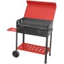 Barbecue A Carbone 'Vanessa' In Ferro Verniciato. Con Ripiano Laterale, Mensola Inferiore E Ruote. Griglia In Acciaio Con Manici