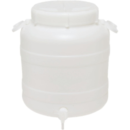 Ecoplast | Fusto in Plastica a Bocca Larga con Guarnizione e Tappo, Rubinetto non Incluso, Capienza 30 Lt, Colore Neutro,