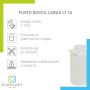 Ecoplast | Fusto in Plastica a Bocca Larga con Guarnizione e Tappo, Capienza 10 Lt, Colore Neutro, ø220x407, Made in Italy