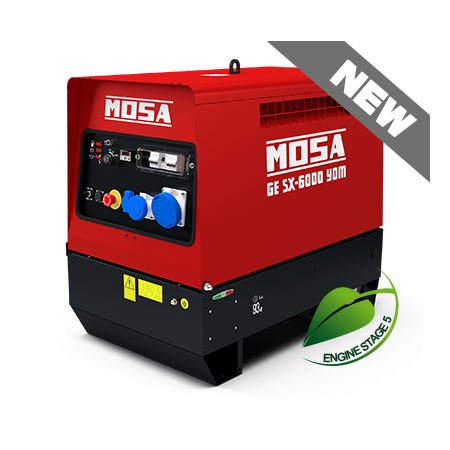 Gruppo elettrogeno Mosa GE SX-6000 YDM  ( Avviamento elettrico - completo di batteria / Super Silenziato )