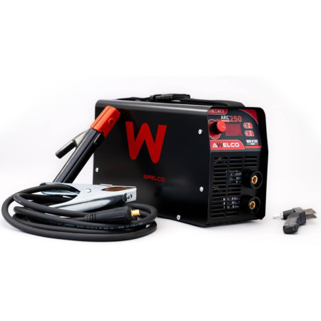AWELCO SALDATRICE INVERTER 200 A AMP mod. ARC 250 + CASCO ELMETTO DI PROTEZIONE