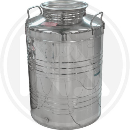 Fusto Bidone Fustino Olio Graffato 30 Lt Acciaio 18/10 Predisposizione Rubinetto