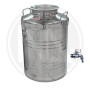 Fusto Bidone Fustino Olio Graffato 50 Lt Acciaio 18/10 con Rubinetto