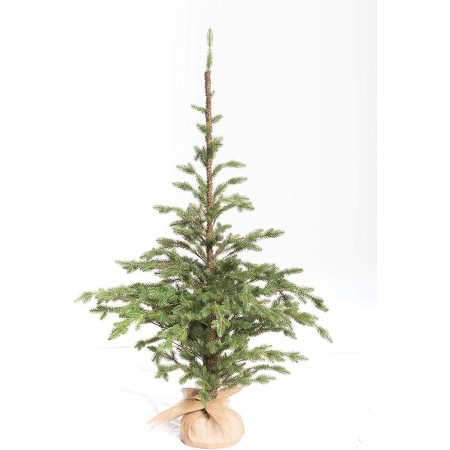 XONE Pinetto PE Effetto Real Touch 90cm | Mini Albero di Natale Artificiale con Base in Juta