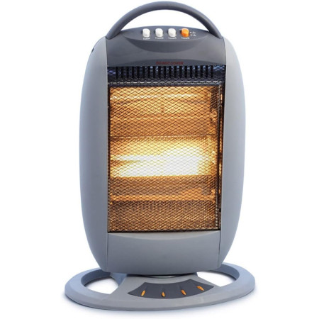 NIKLAS CLASSIC STUFA ALOGENA 1200W oscillante 3 potenze grigia