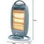 NIKLAS CLASSIC STUFA ALOGENA 1200W oscillante 3 potenze grigia